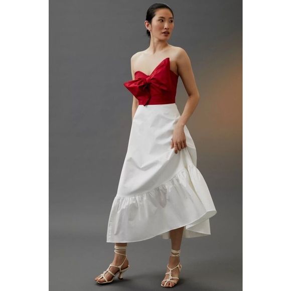 Anthropologie HUTCH Bow-Tie Maxi Dress Size 6.A41 - Picture 4 of 9